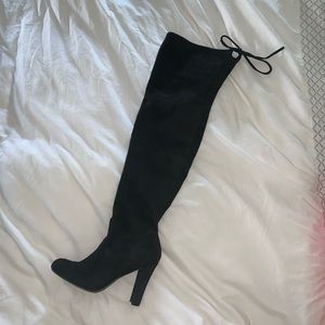 Black knee high heels